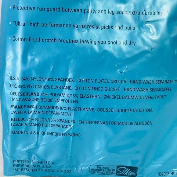 Silkies Ultra Control Top Pantyhose Queen Mocha Nylon XLarge Sheer Legs Vintage - Picture 7 of 7